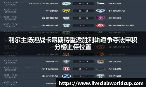 利尔主场迎战卡昂期待重返胜利轨道争夺法甲积分榜上佳位置
